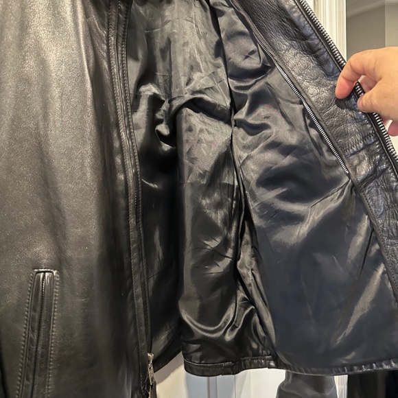 Schott 141 Black Cafe Racer leather jacket size 50 XXL - Picture 5 of 8